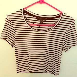Atmosphere Black and White Striped Crop Top